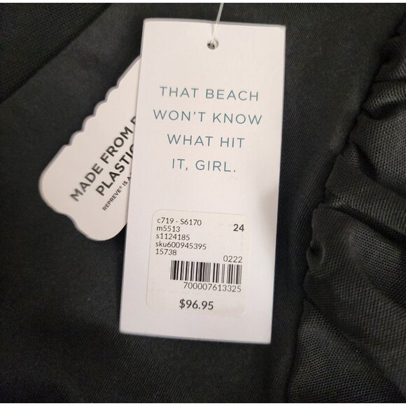 Swim by Cacique Swimsuit Womens Plus Size 24 Solid Black Cutout Beach One Piece - Picture 4 of 8